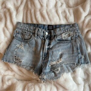BDG Women's Ripped Jean Shorts - Light Blue